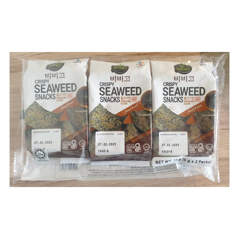 Bibigo Crispy Seaweed Snacks 5gx3