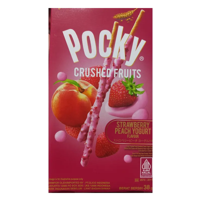 Glico Pocky Crushed Fruits Strawberry Peach Yoghurt