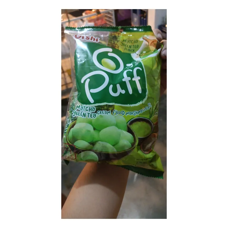 Oishi O-PUFF Cream Filled Marshmallow Matcha