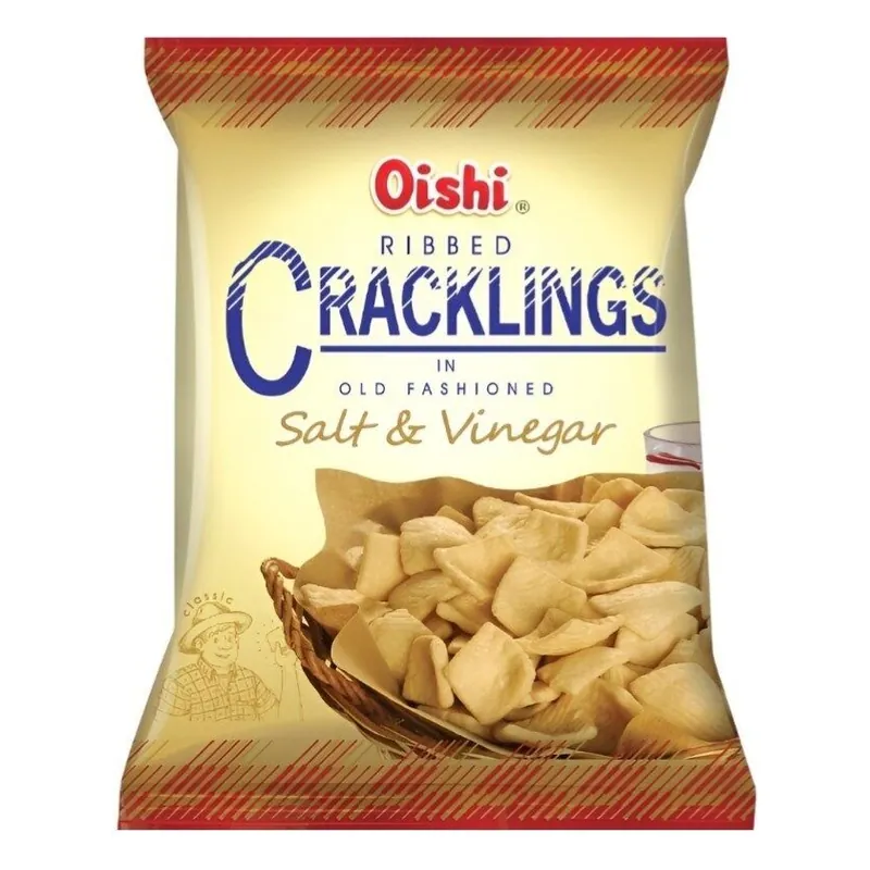 Oishi Ribbed Cracklings Salt Vinegar 90g